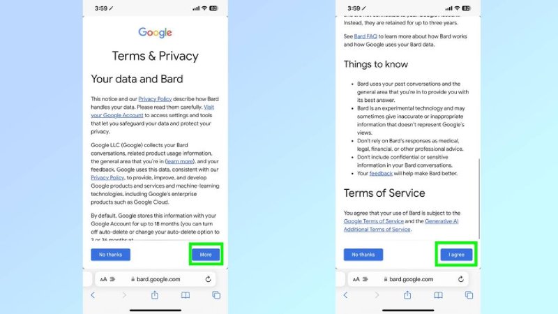قواعد استفاده از خدمات Google Bard