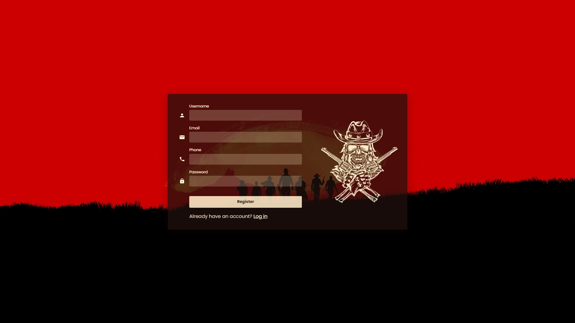 خروجی نمونه برای صفحه register